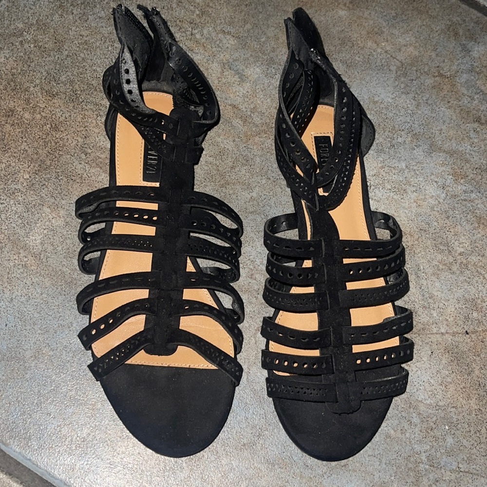 Black zip up sandals
